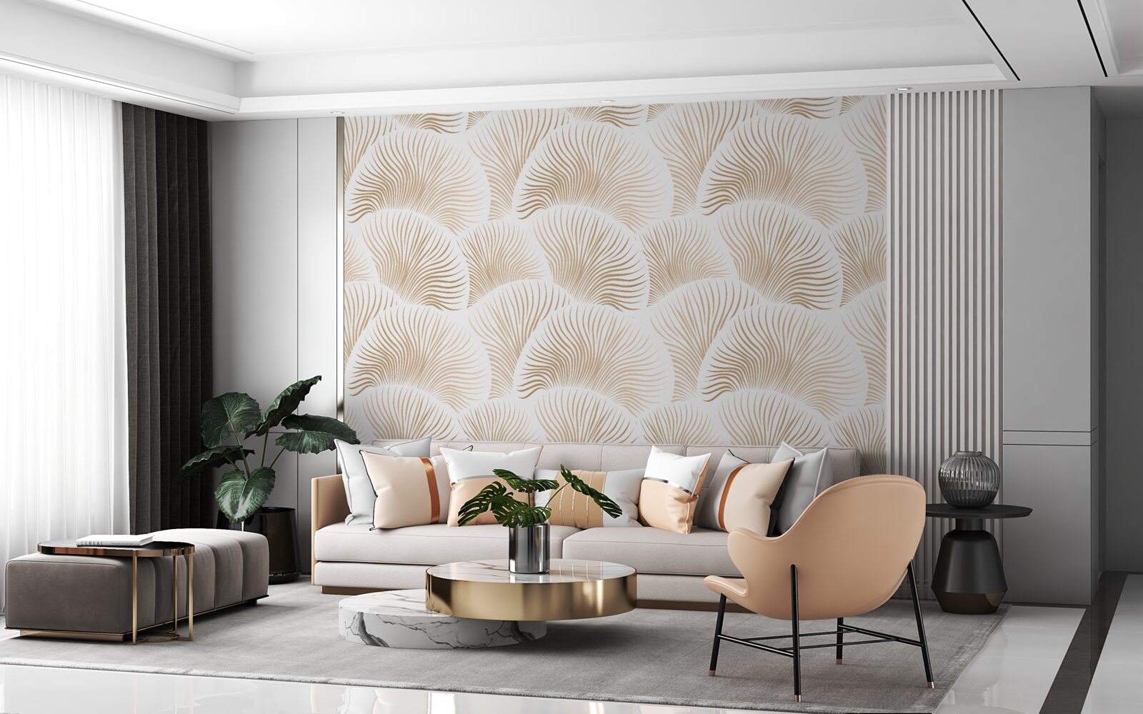 Papier peint coraux brillants