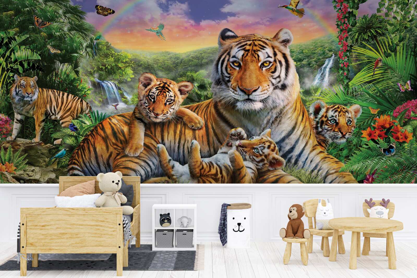 Papier peint famille tigre