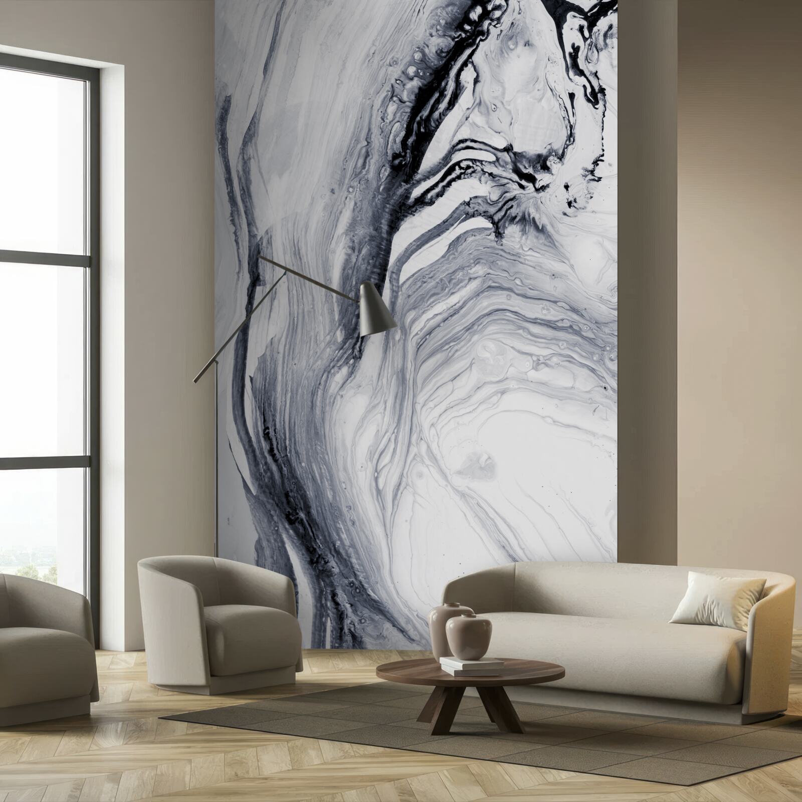 Papier peint vagues grises et floues