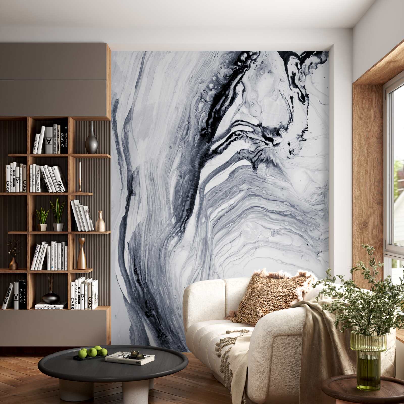 Papier peint vagues grises et floues