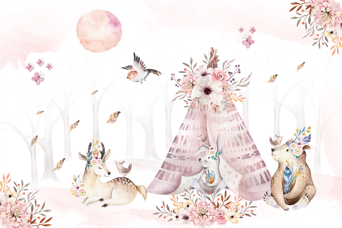 Papier peint des animaux se reposaient près de la tente