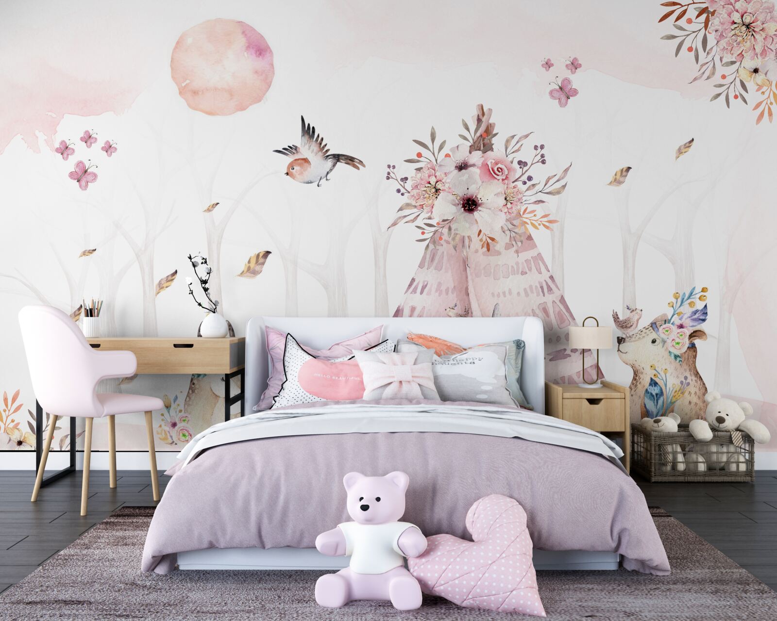 Papier peint des animaux se reposaient près de la tente