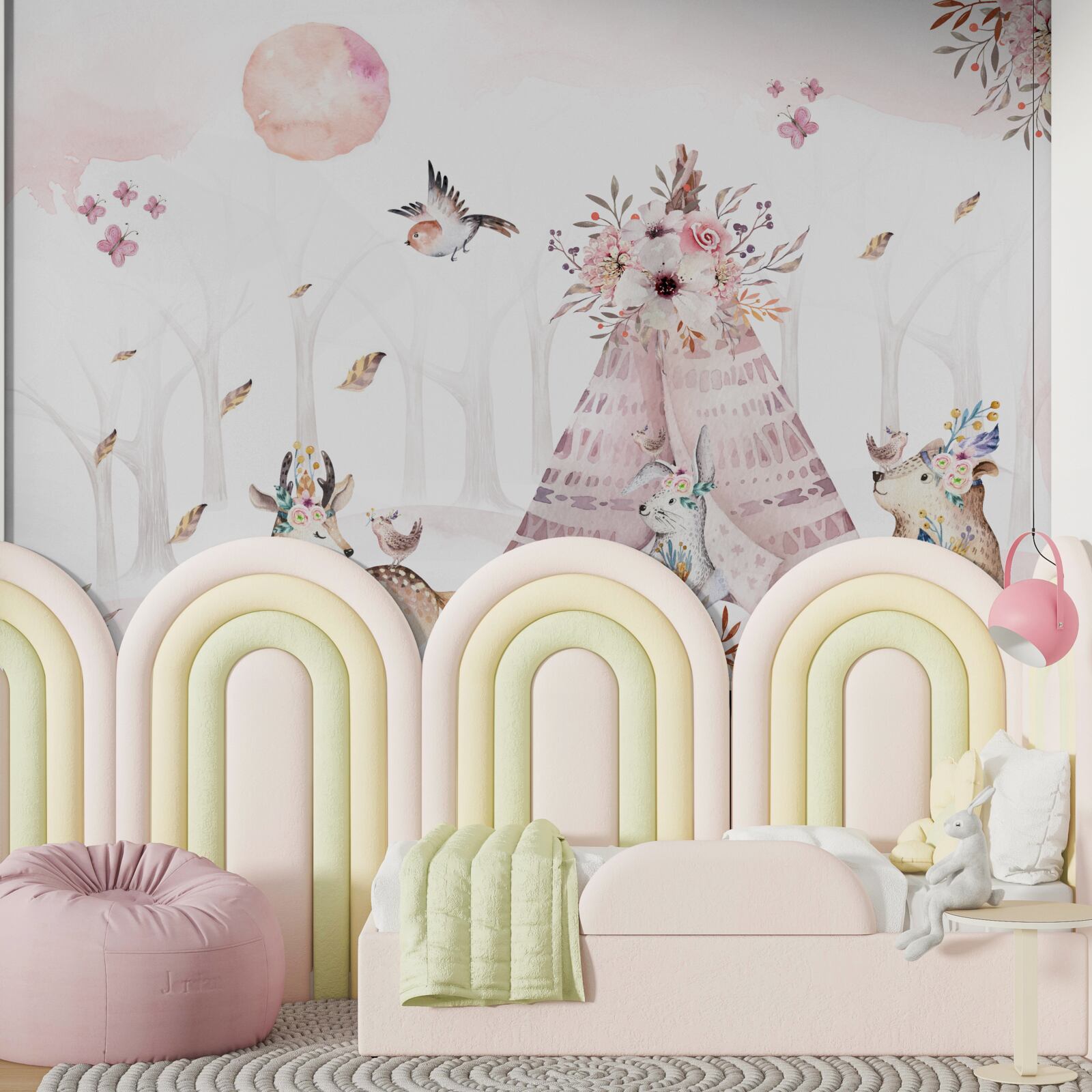 Papier peint des animaux se reposaient près de la tente