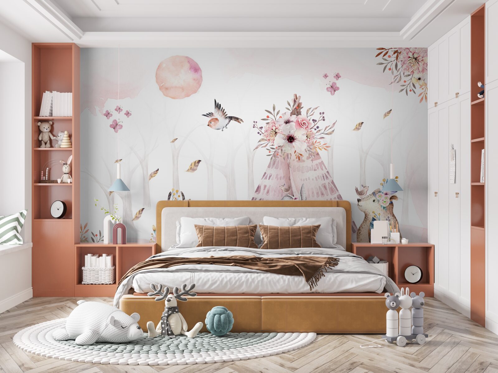 Papier peint des animaux se reposaient près de la tente