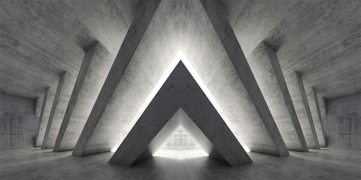 Papier peint long couloir de style futuriste