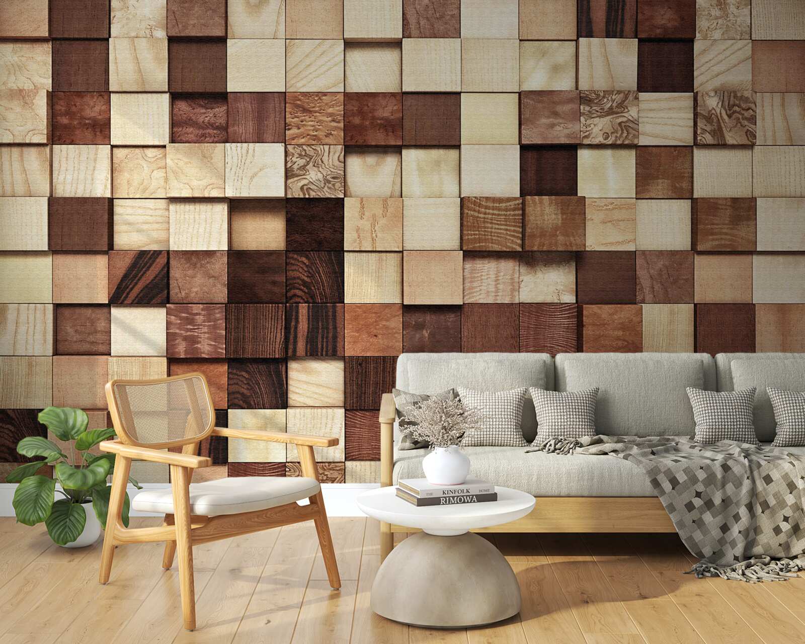 Papier peint petits carrés de différentes couleurs