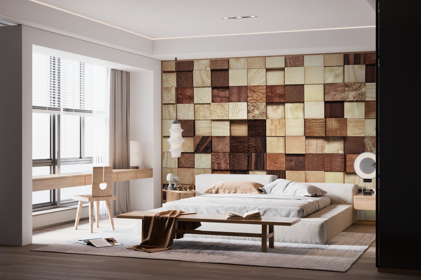 Papier peint petits carrés de différentes couleurs