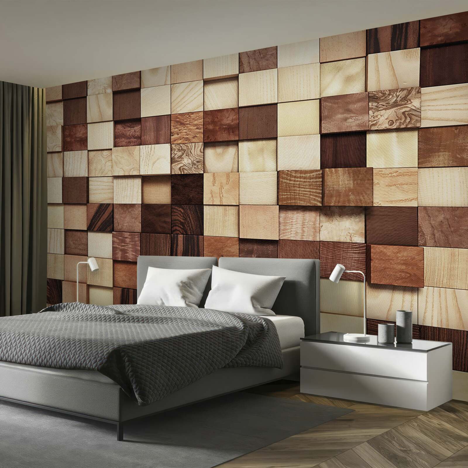 Papier peint petits carrés de différentes couleurs