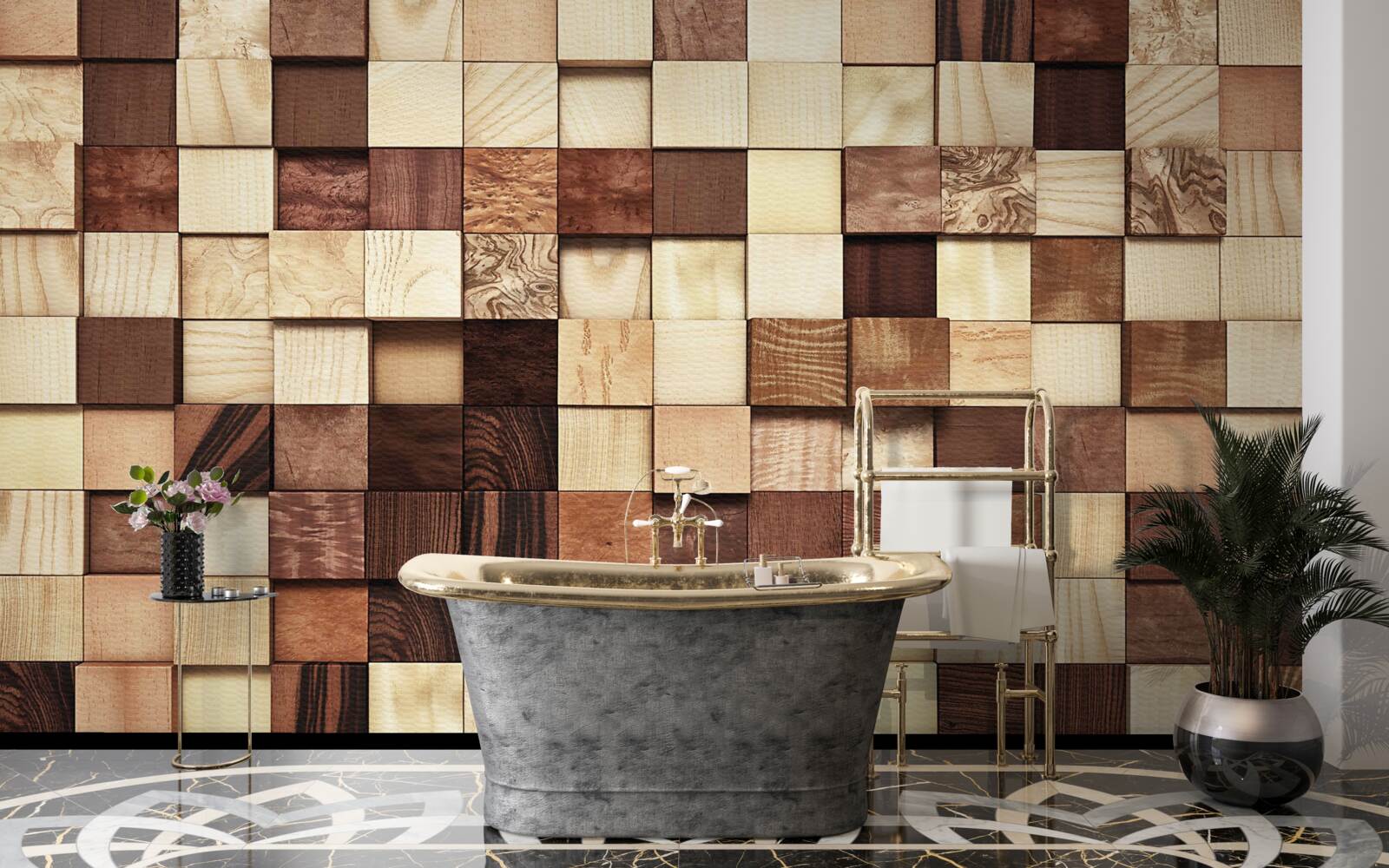 Papier peint petits carrés de différentes couleurs