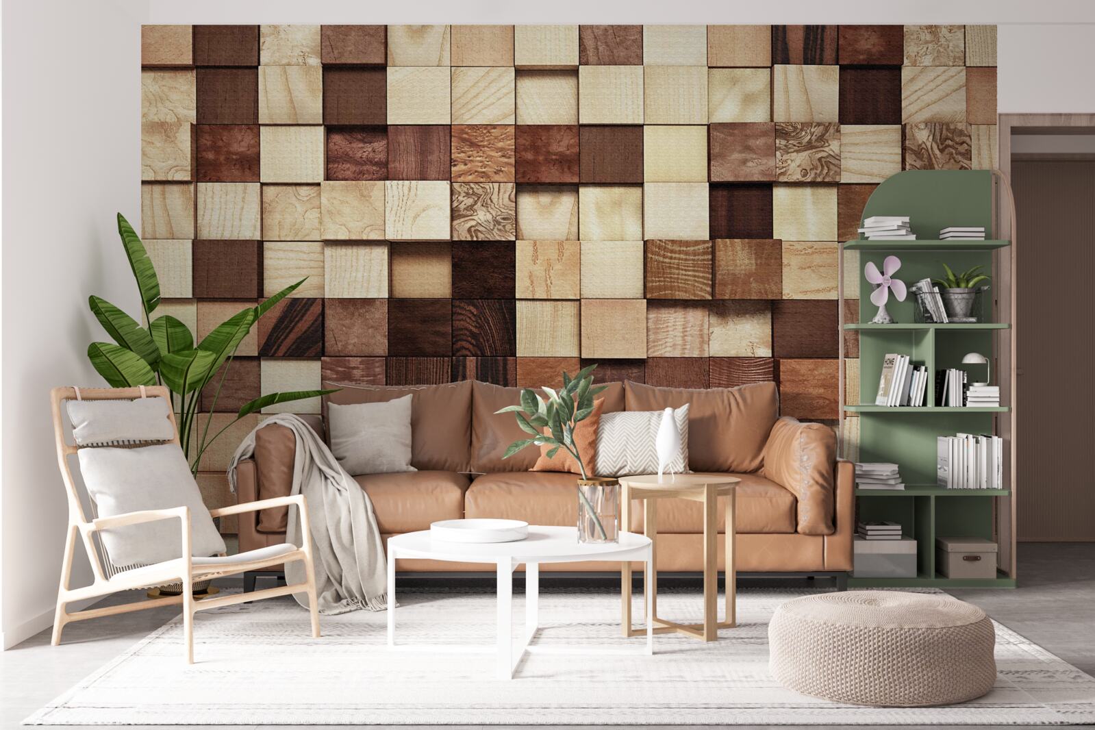 Papier peint petits carrés de différentes couleurs