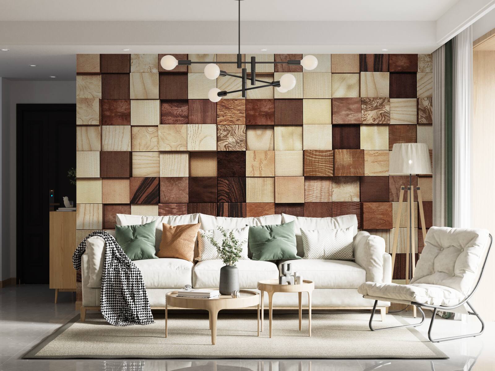 Papier peint petits carrés de différentes couleurs