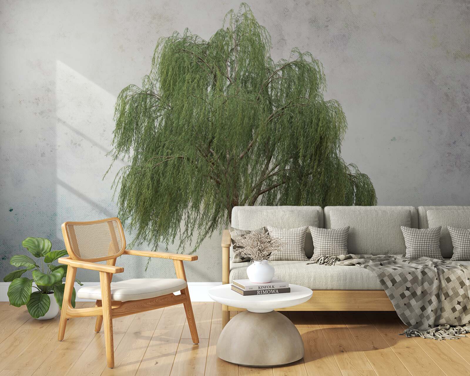 Papier peint saule pleureur