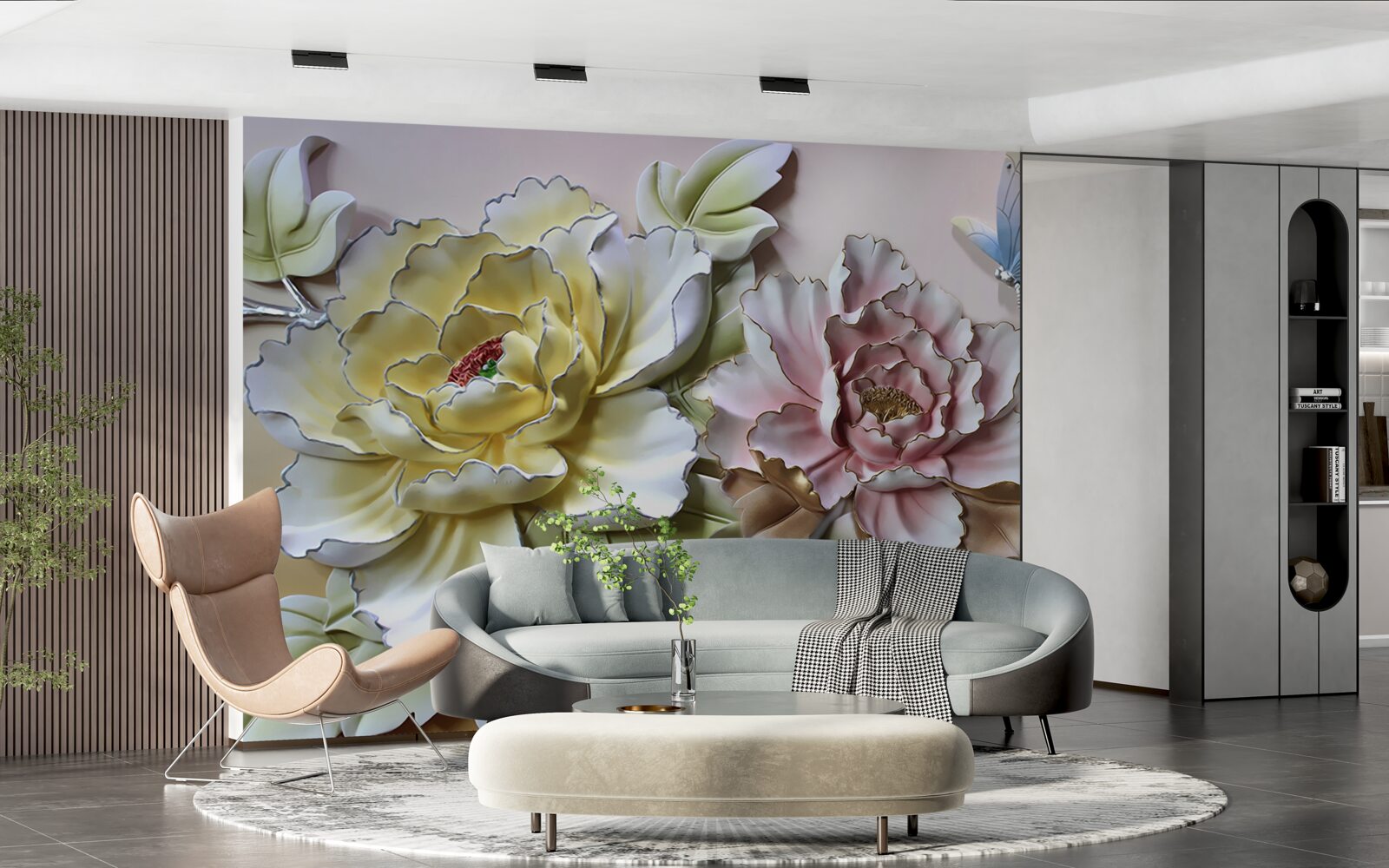 Papier peint fleurs magiques