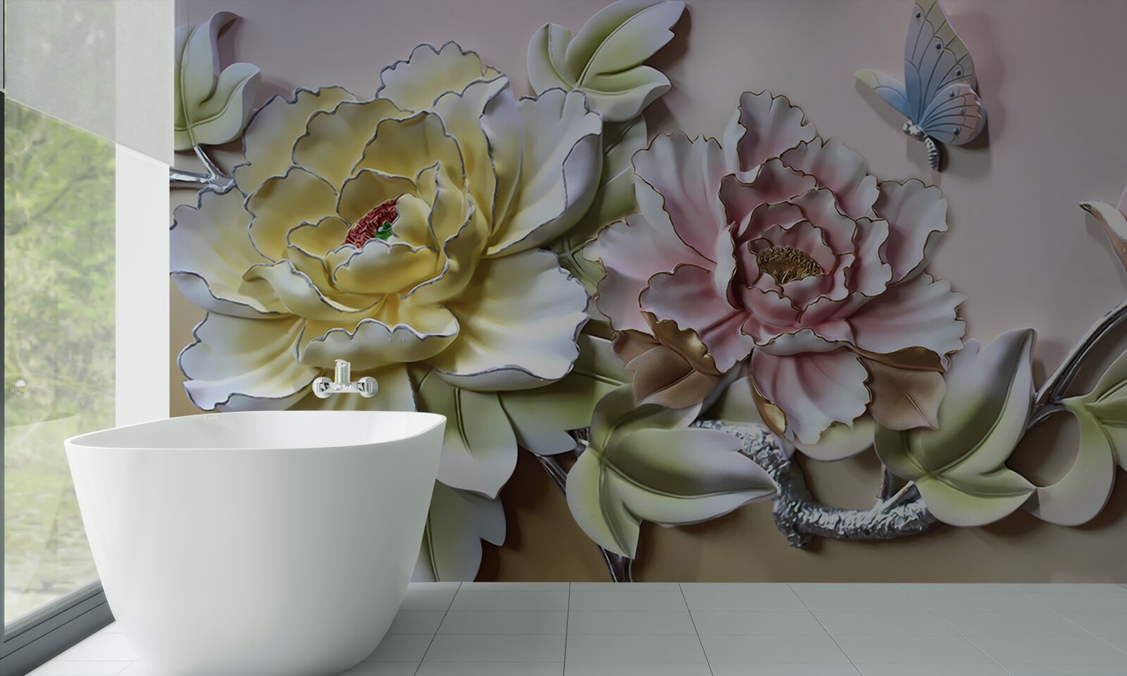 Papier peint fleurs magiques