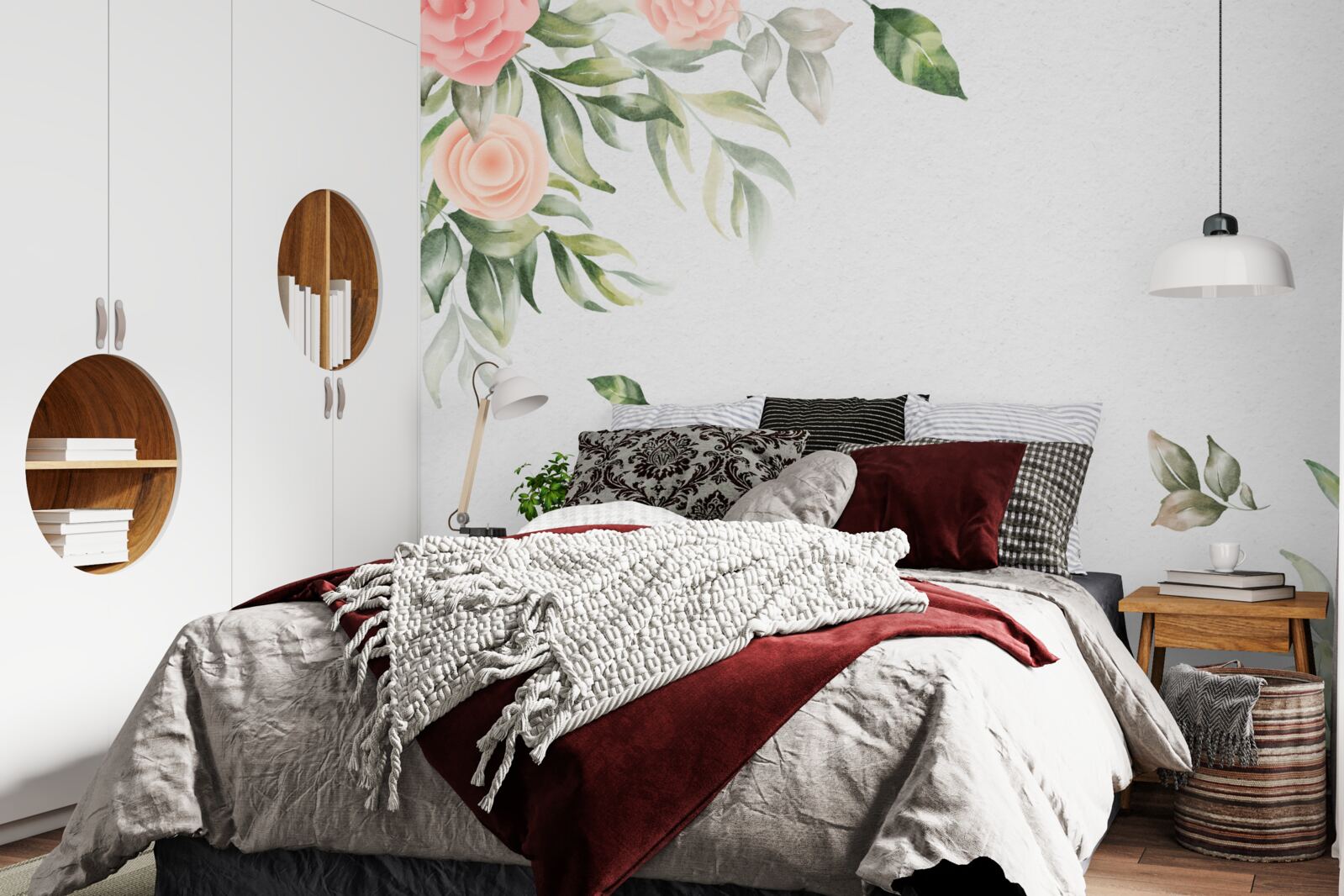 Papier peint fond floral sophistiqué