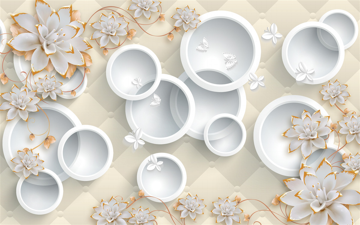 Papier peint fond clair avec cercles blancs