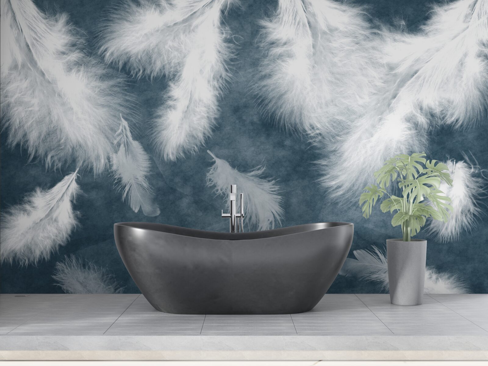 Papier peint des plumes blanches comme neige