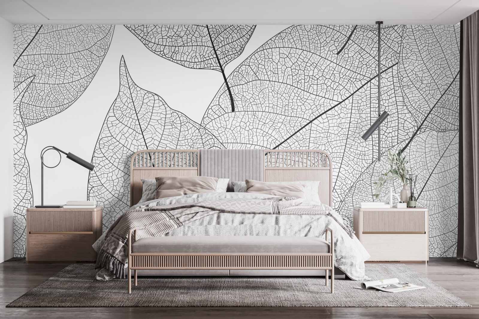 Papier peint grandes feuilles transparentes