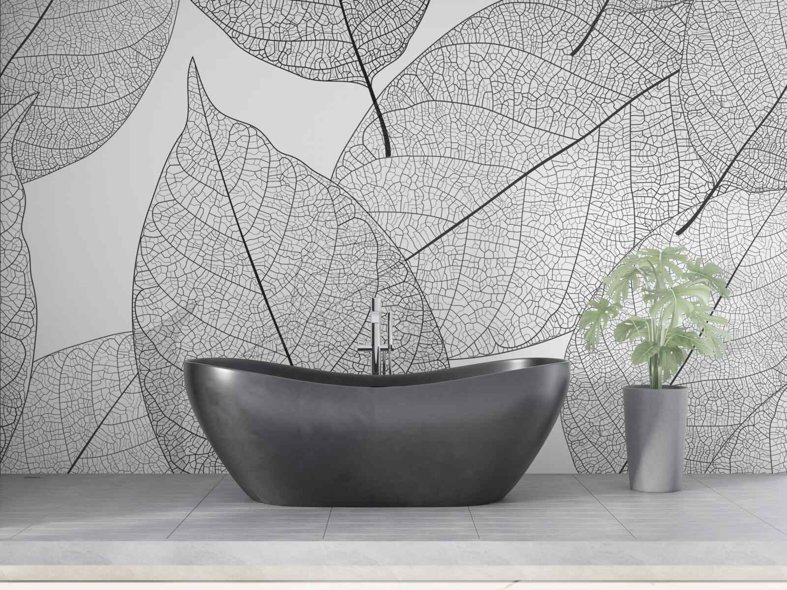 Papier peint grandes feuilles transparentes