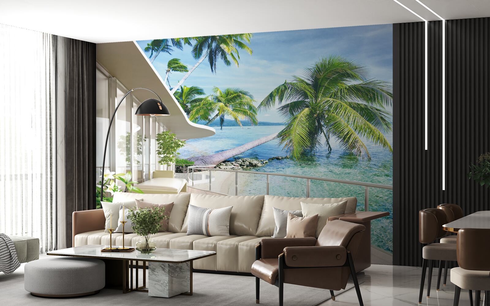 Papier peint maison près de la côte