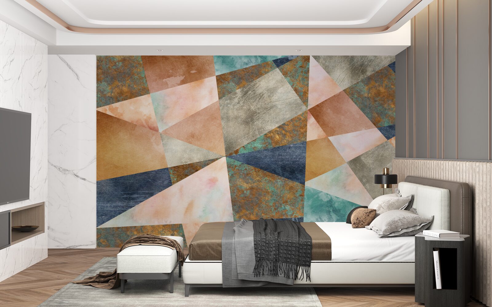 Papier peint formes géométriques de différentes couleurs