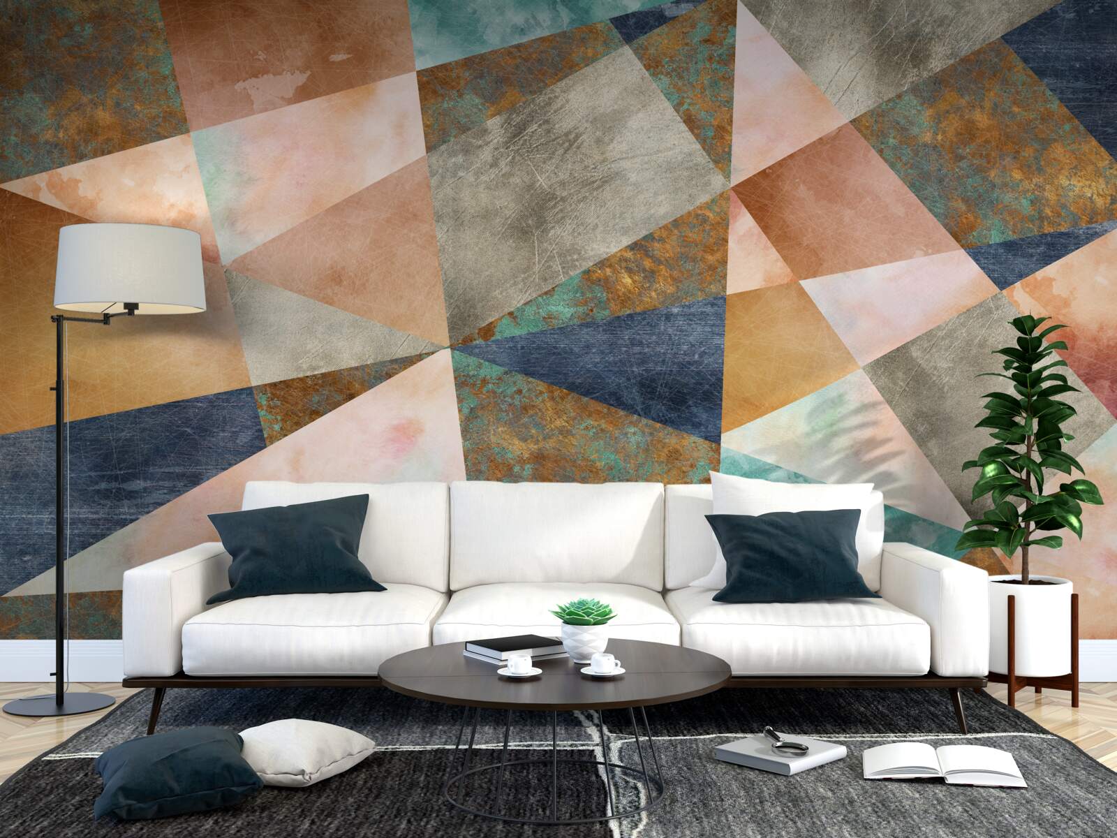 Papier peint formes géométriques de différentes couleurs