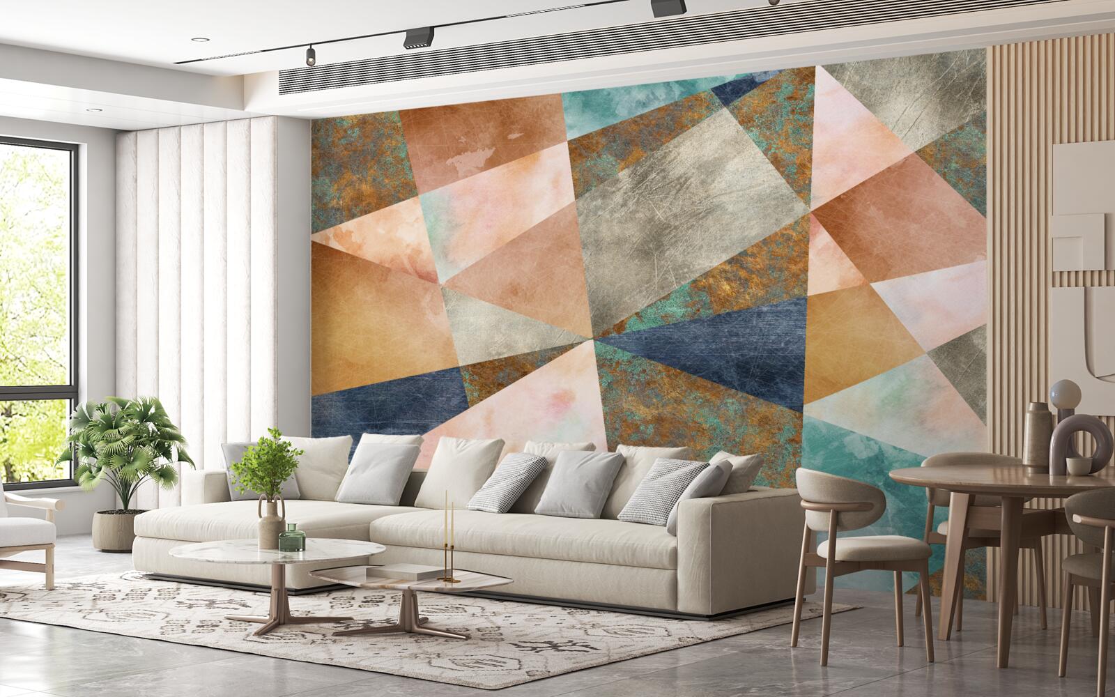 Papier peint formes géométriques de différentes couleurs