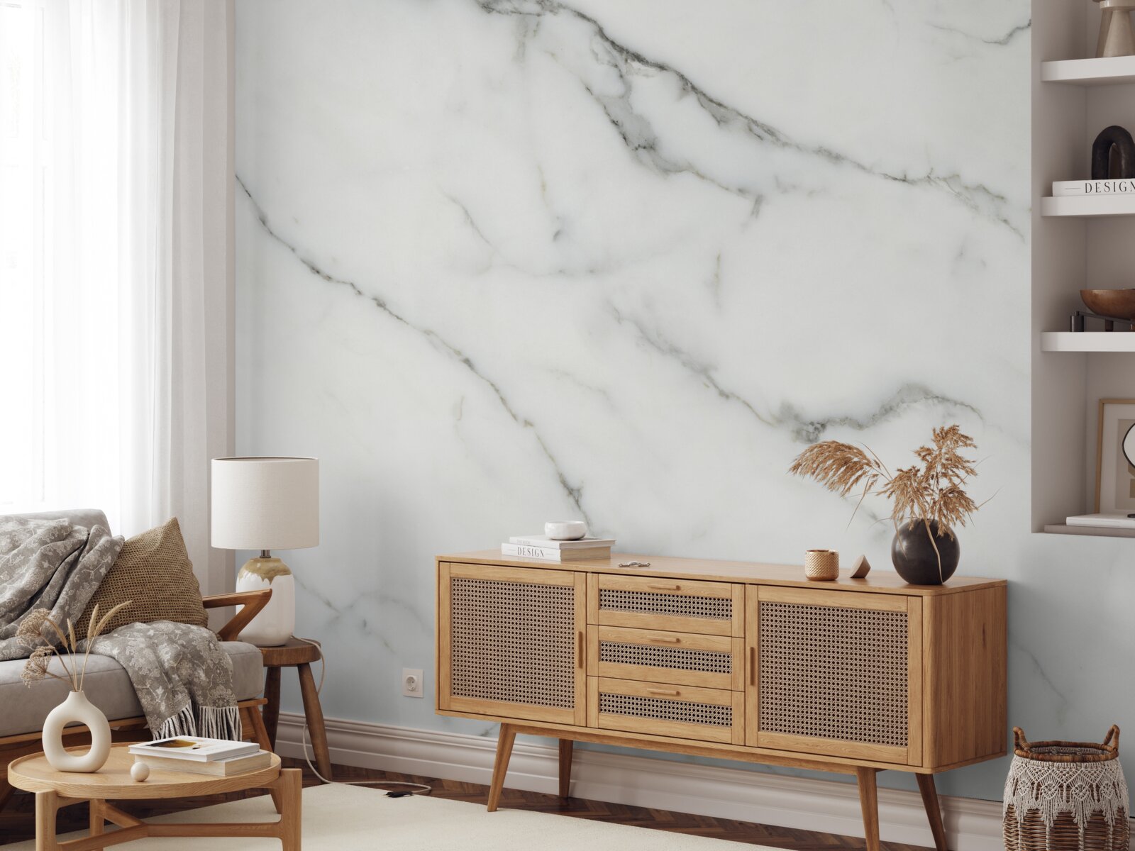 Papier peint fond de marbre blanc