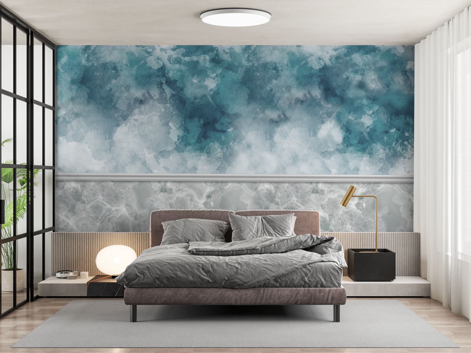 Papier peint fond bleu avec flou