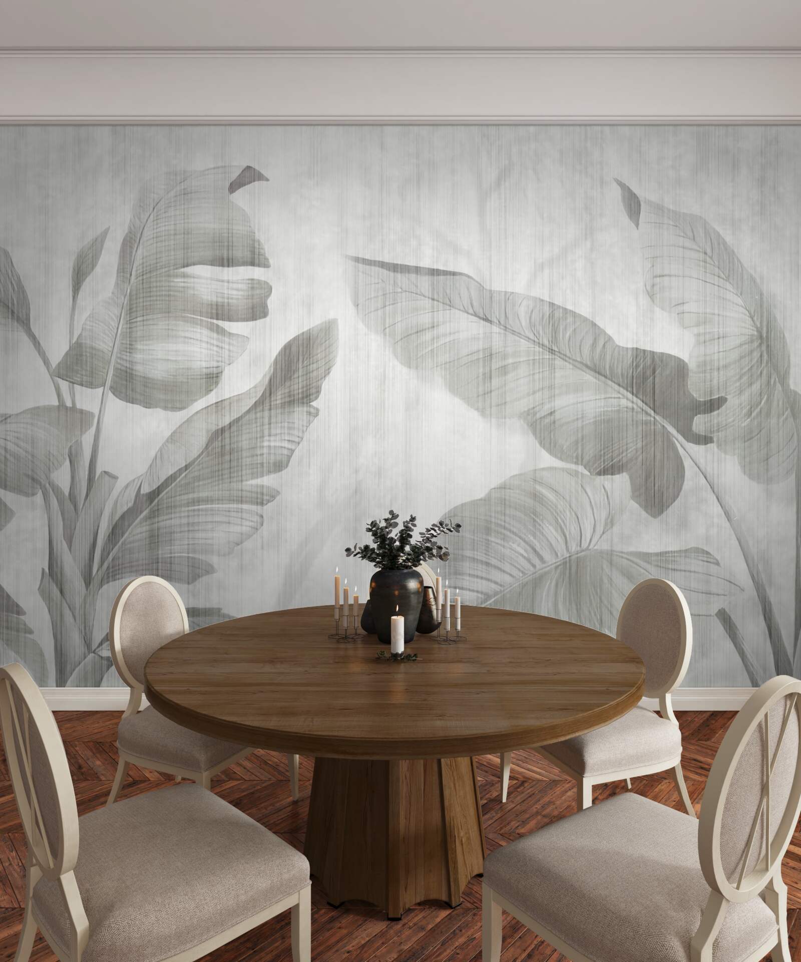 Papier peint feuilles de palmier tropicales