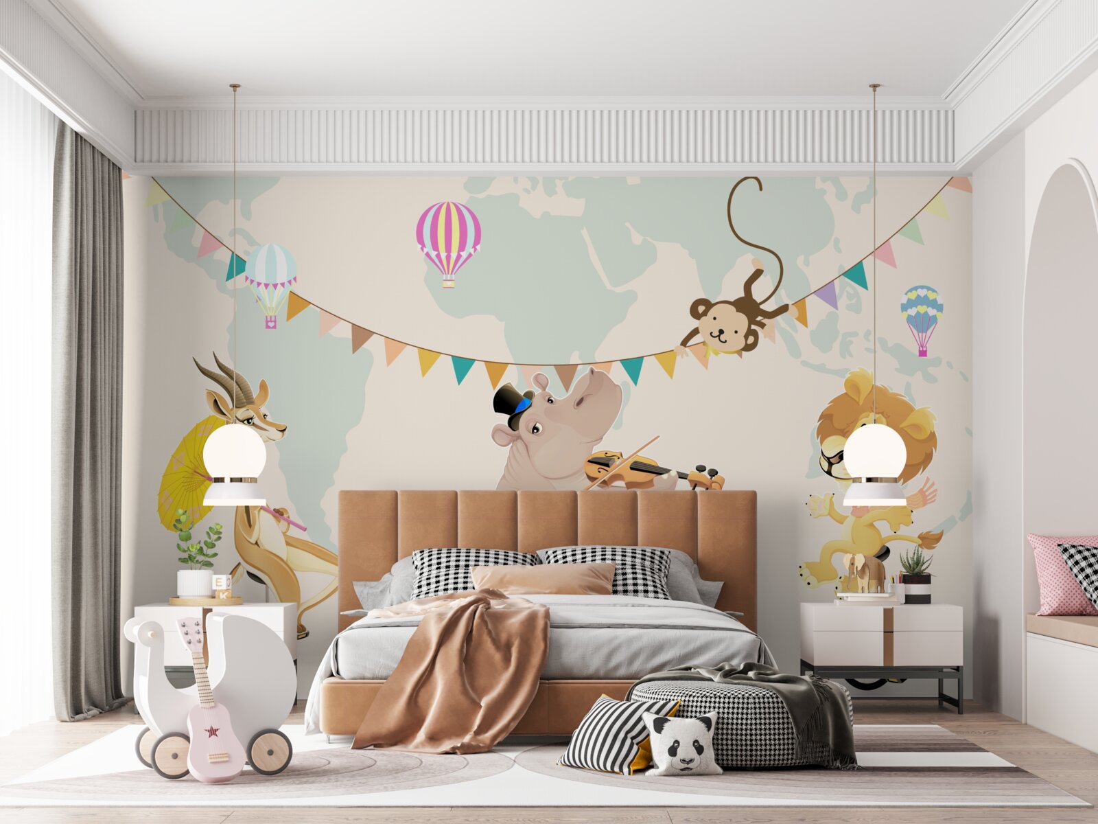 Papier peint les animaux se déplacent en monocycles