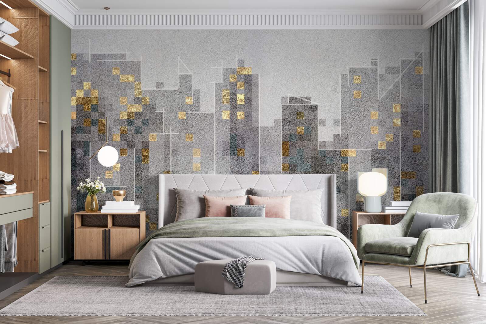 Papier peint les contours des gratte-ciel