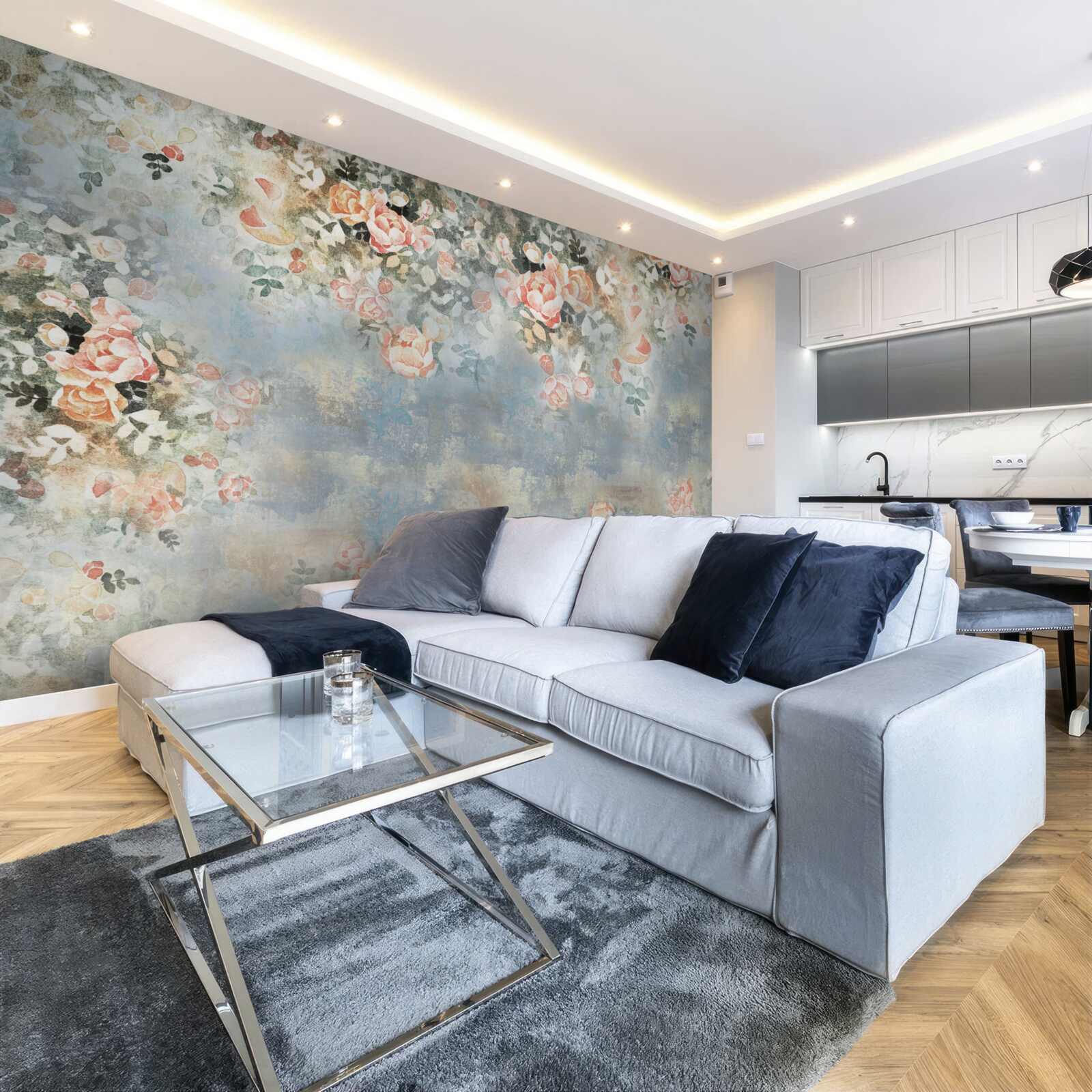 Papier peint fond floral pour la literie