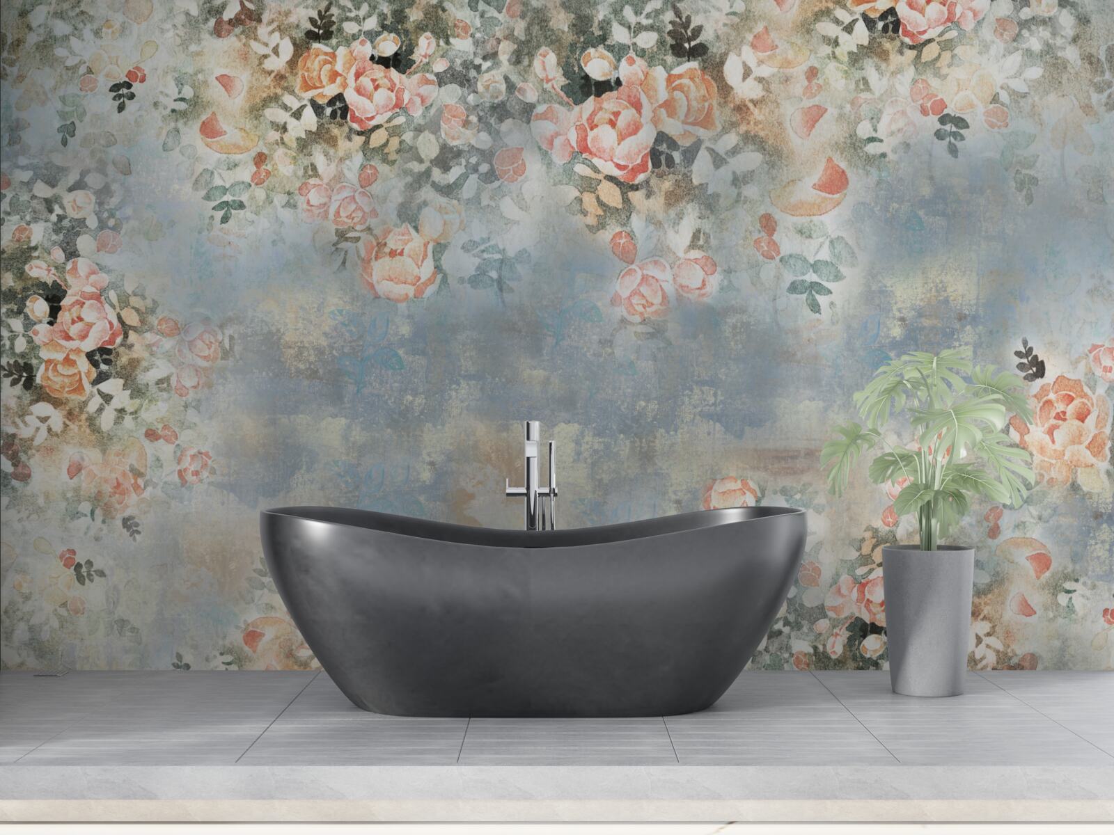 Papier peint fond floral pour la literie