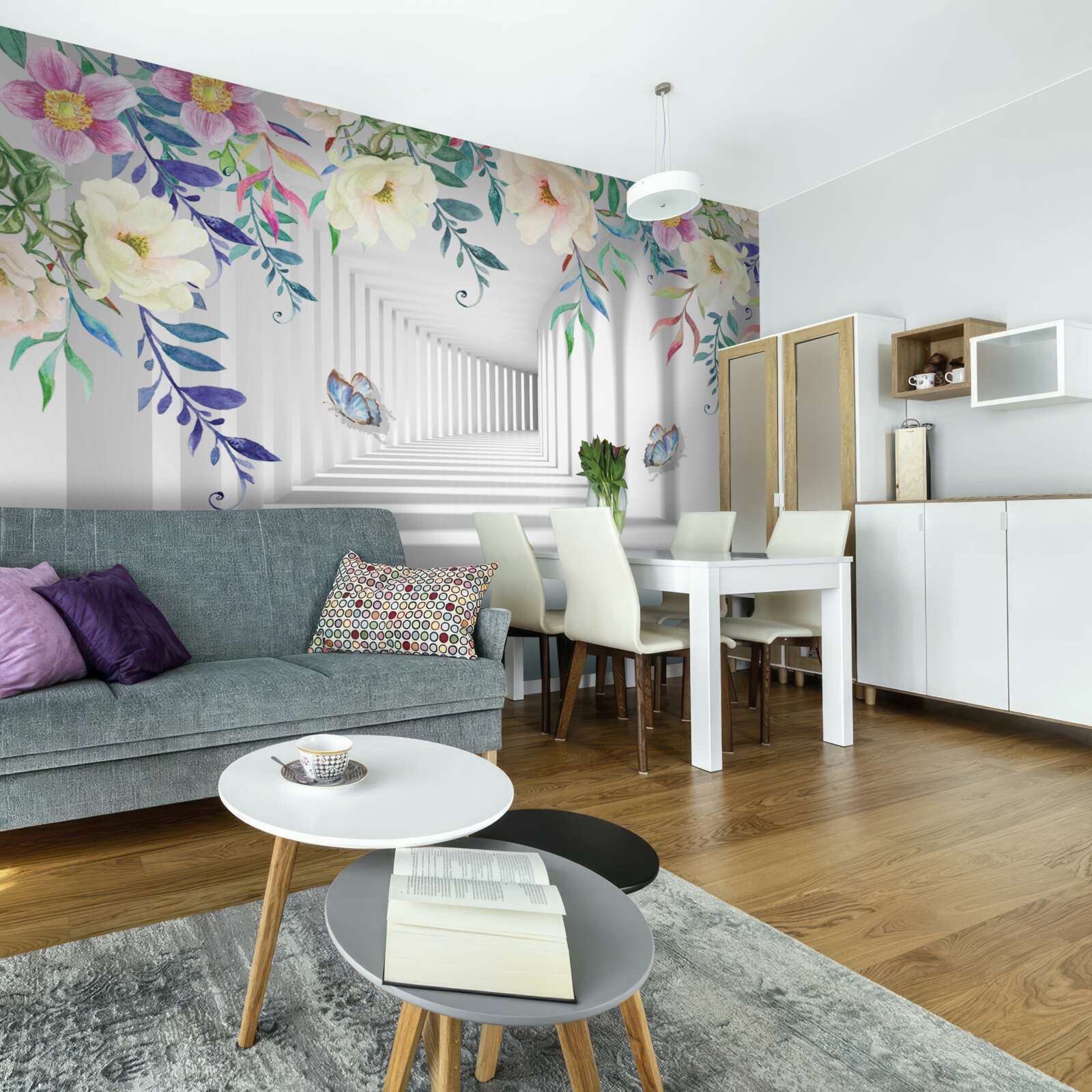 Papier peint plantes le long du long corridor