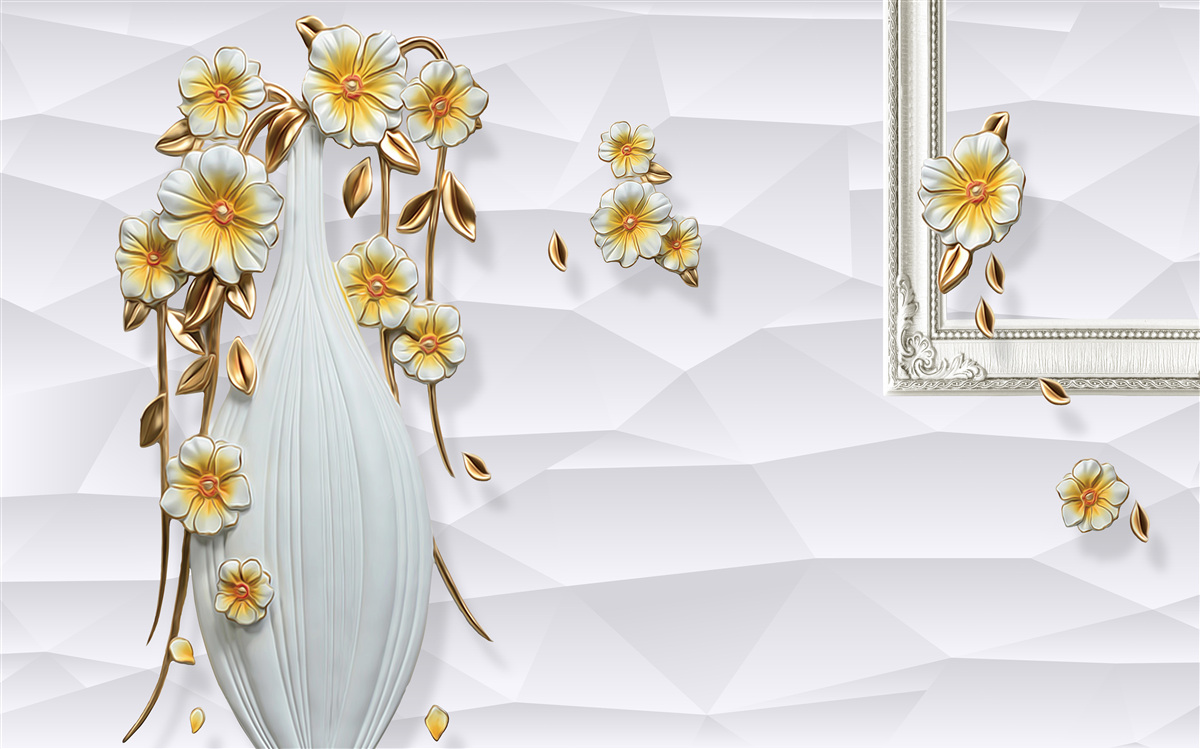 Papier peint vase haut et lumineux avec des fleurs