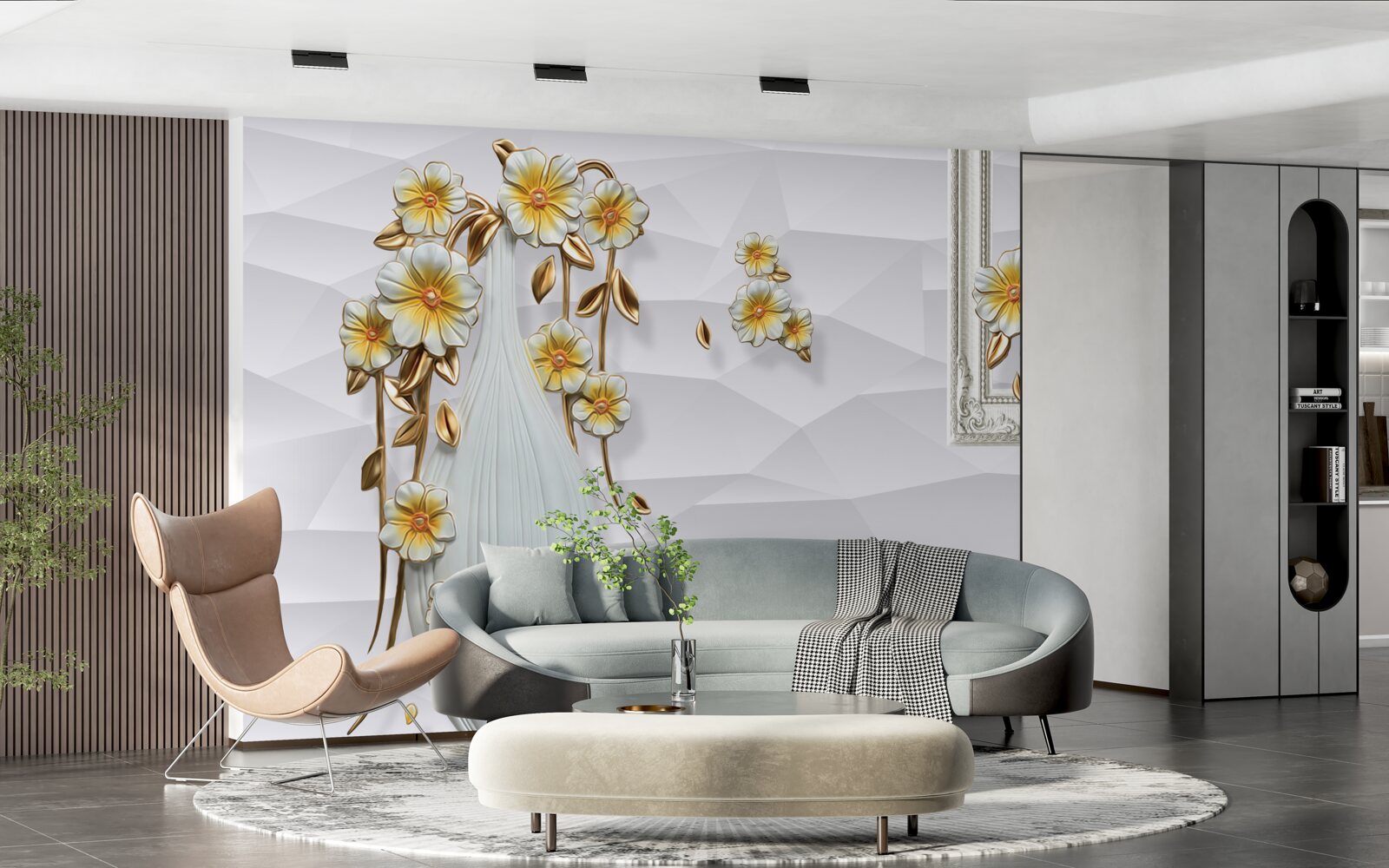 Papier peint vase haut et lumineux avec des fleurs