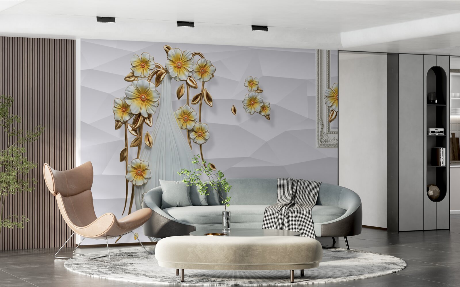 Papier peint vase haut et lumineux avec des fleurs