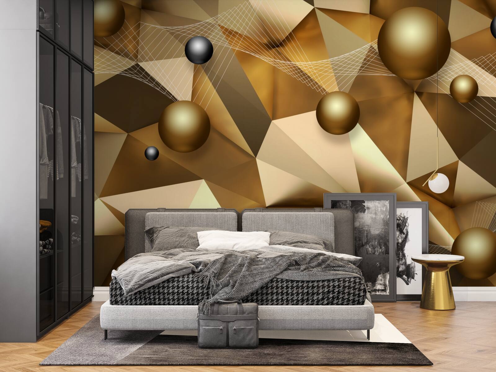 Papier peint sphères et formes géométriques