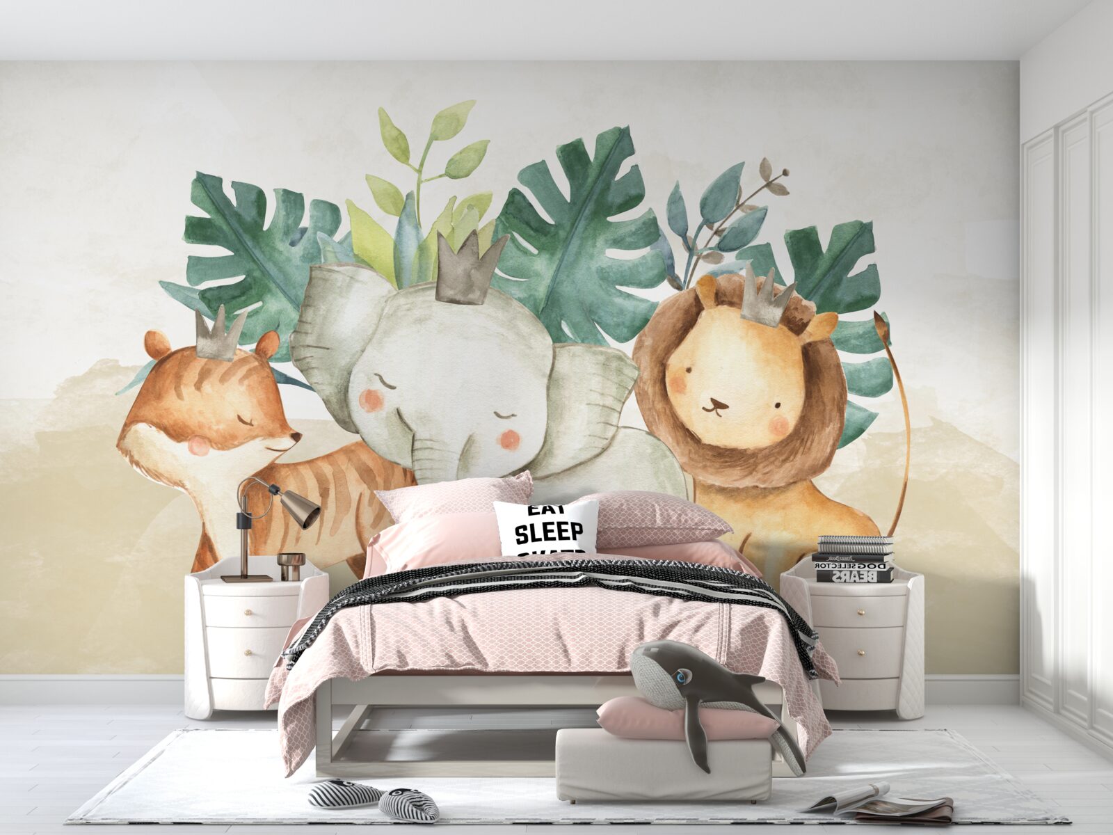 Papier peint les animaux côtoient les plantes