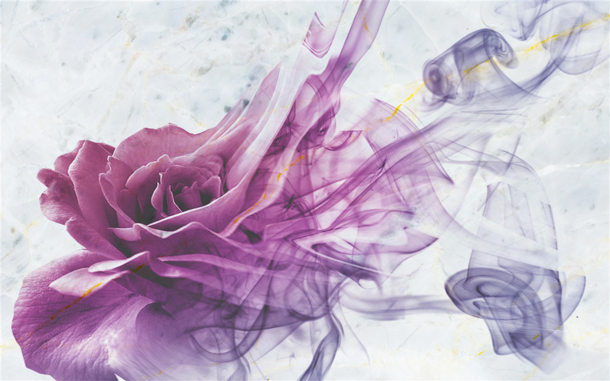 Papier peint brume d'une fleur de violette