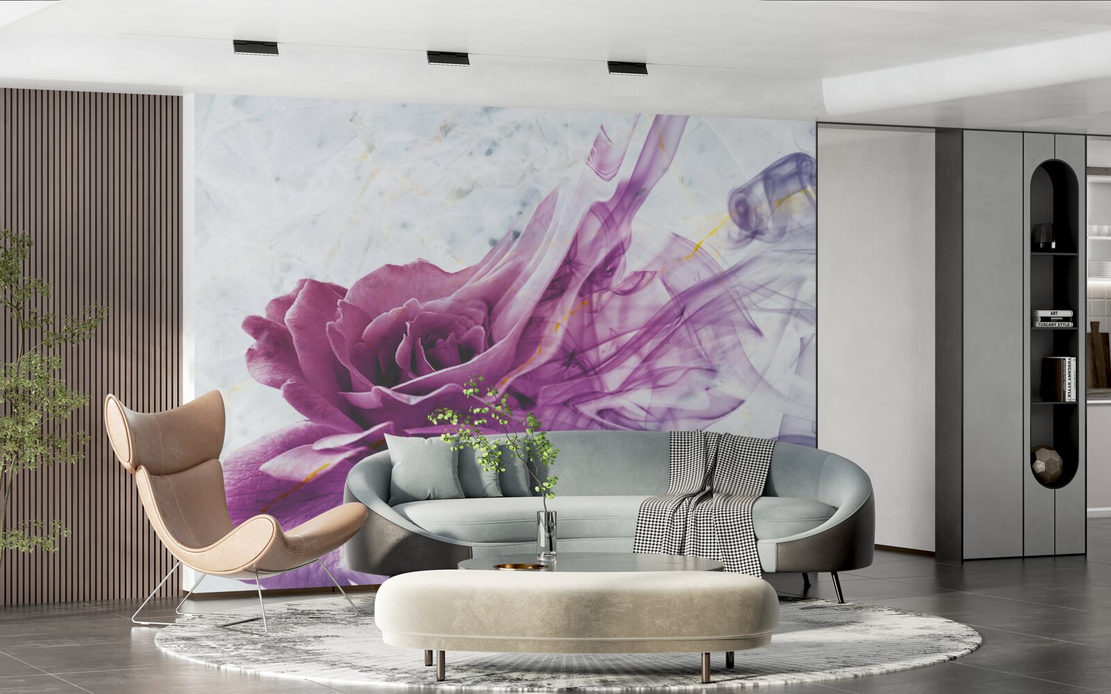 Papier peint brume d'une fleur de violette