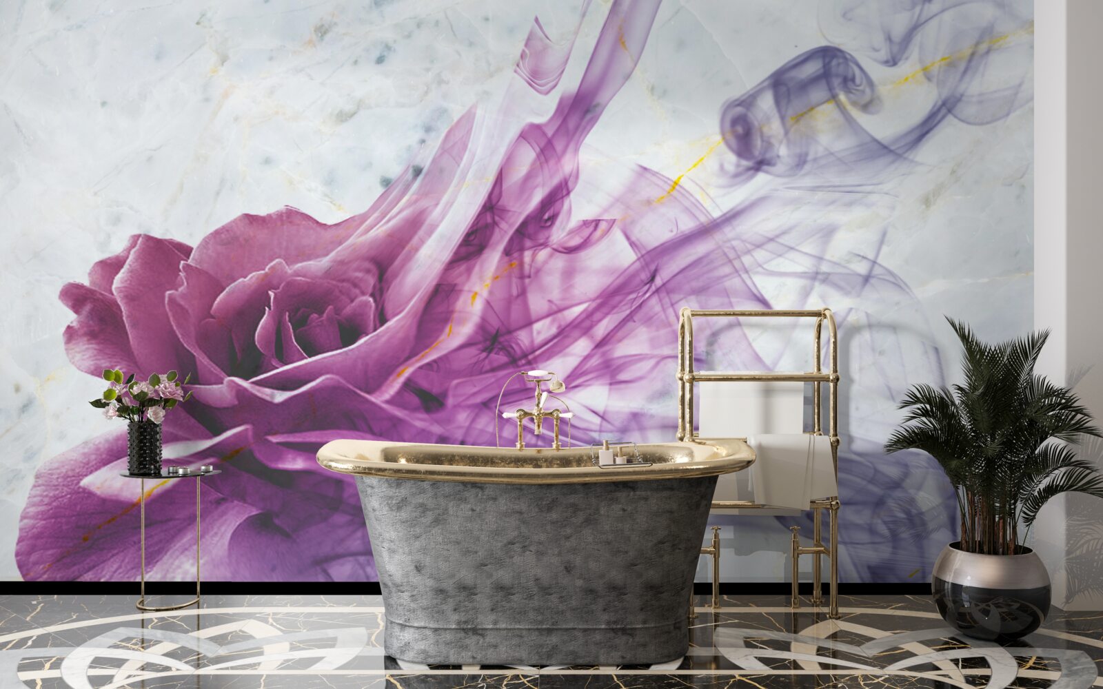 Papier peint brume d'une fleur de violette