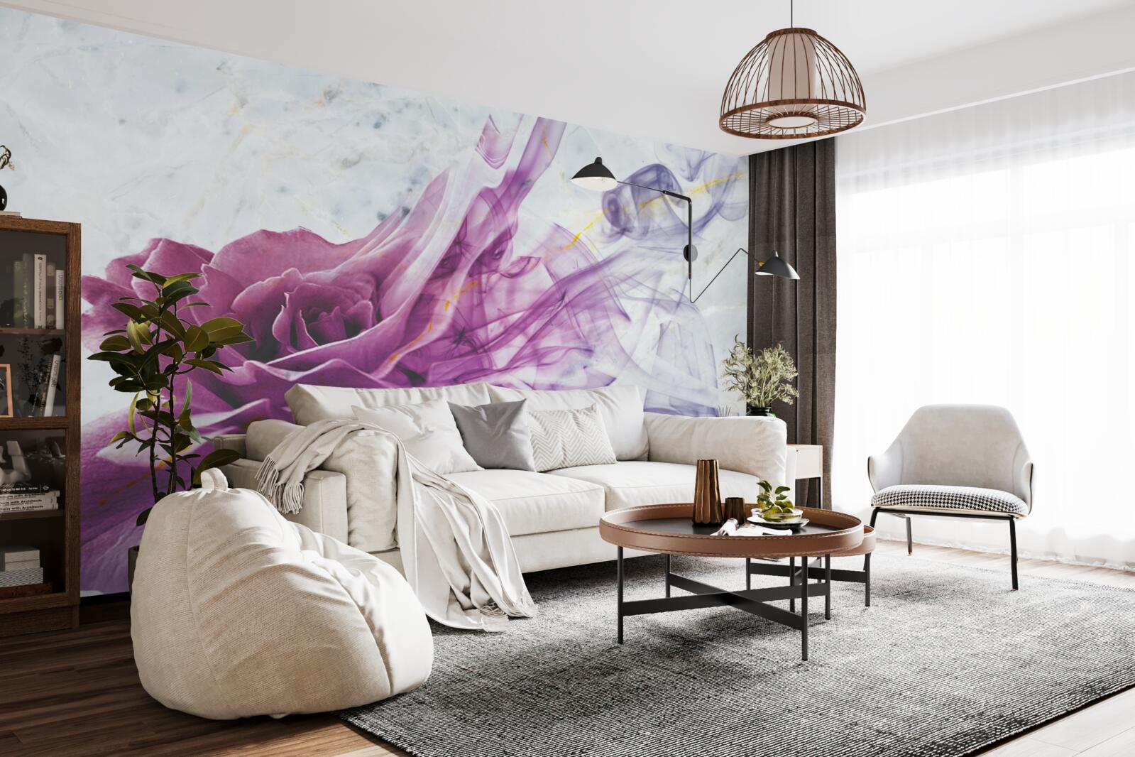 Papier peint brume d'une fleur de violette