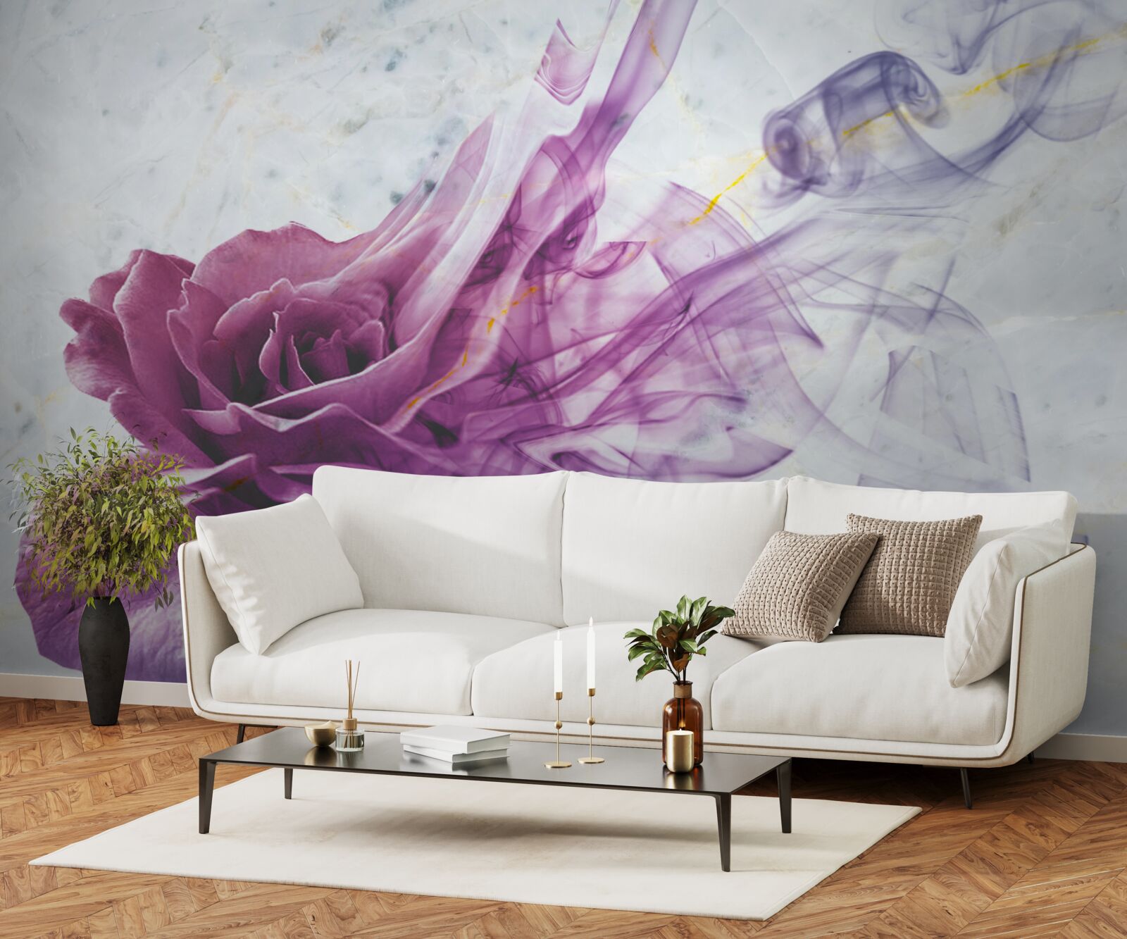 Papier peint brume d'une fleur de violette