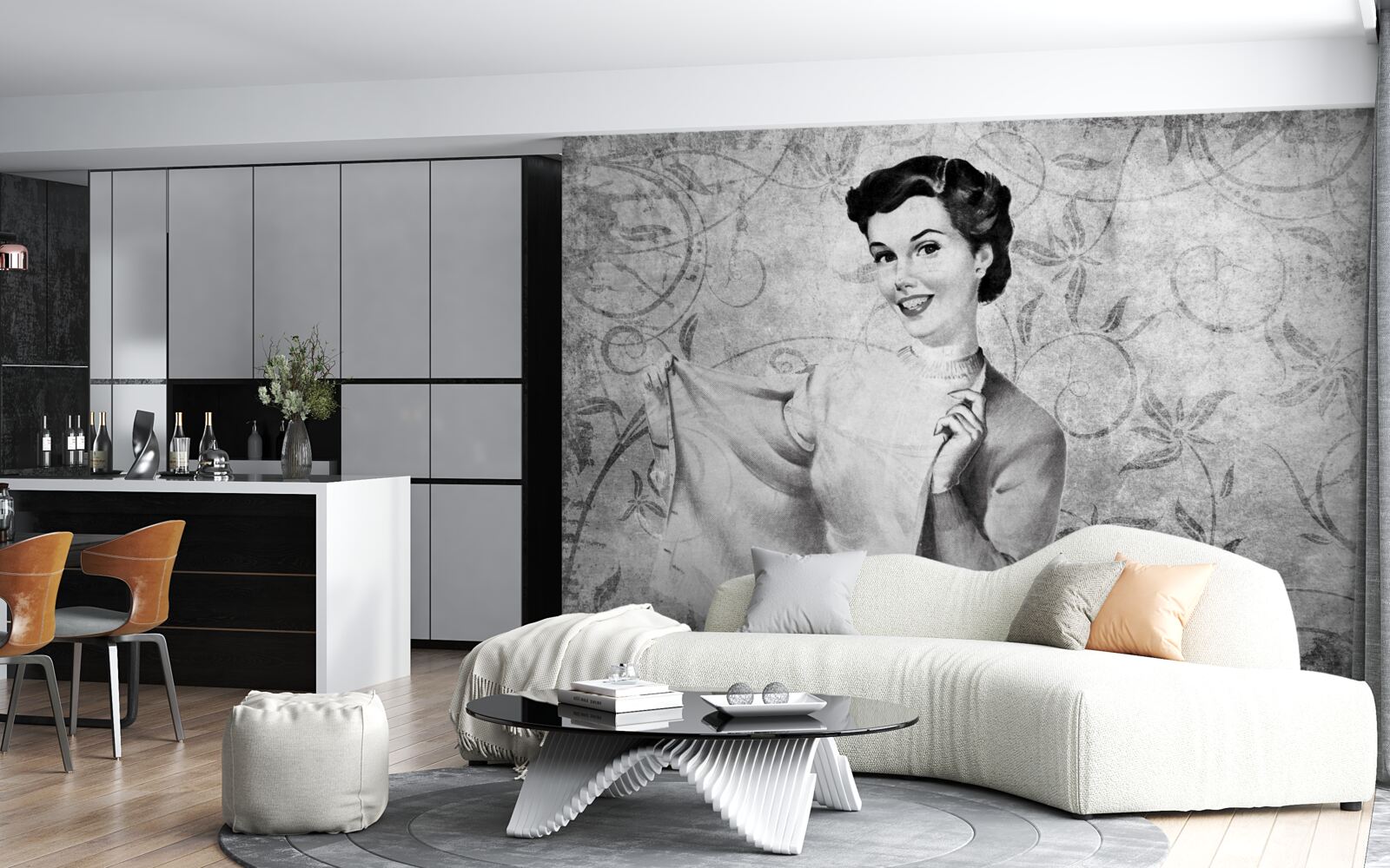 Papier peint fille avec un sourire