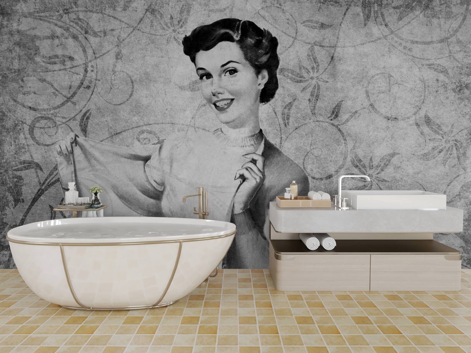 Papier peint fille avec un sourire