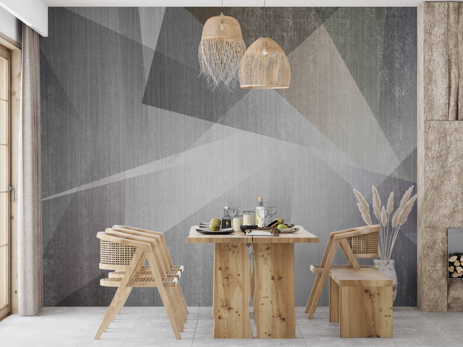 Papier peint fond avec des formes géométriques dans un style abstrait