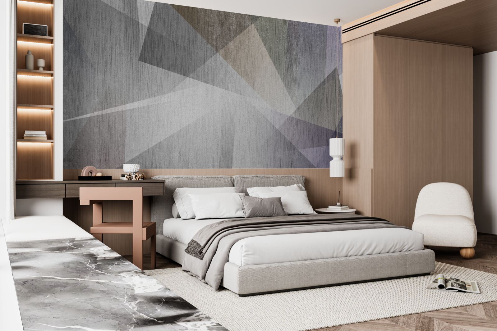 Papier peint fond avec des formes géométriques dans un style abstrait