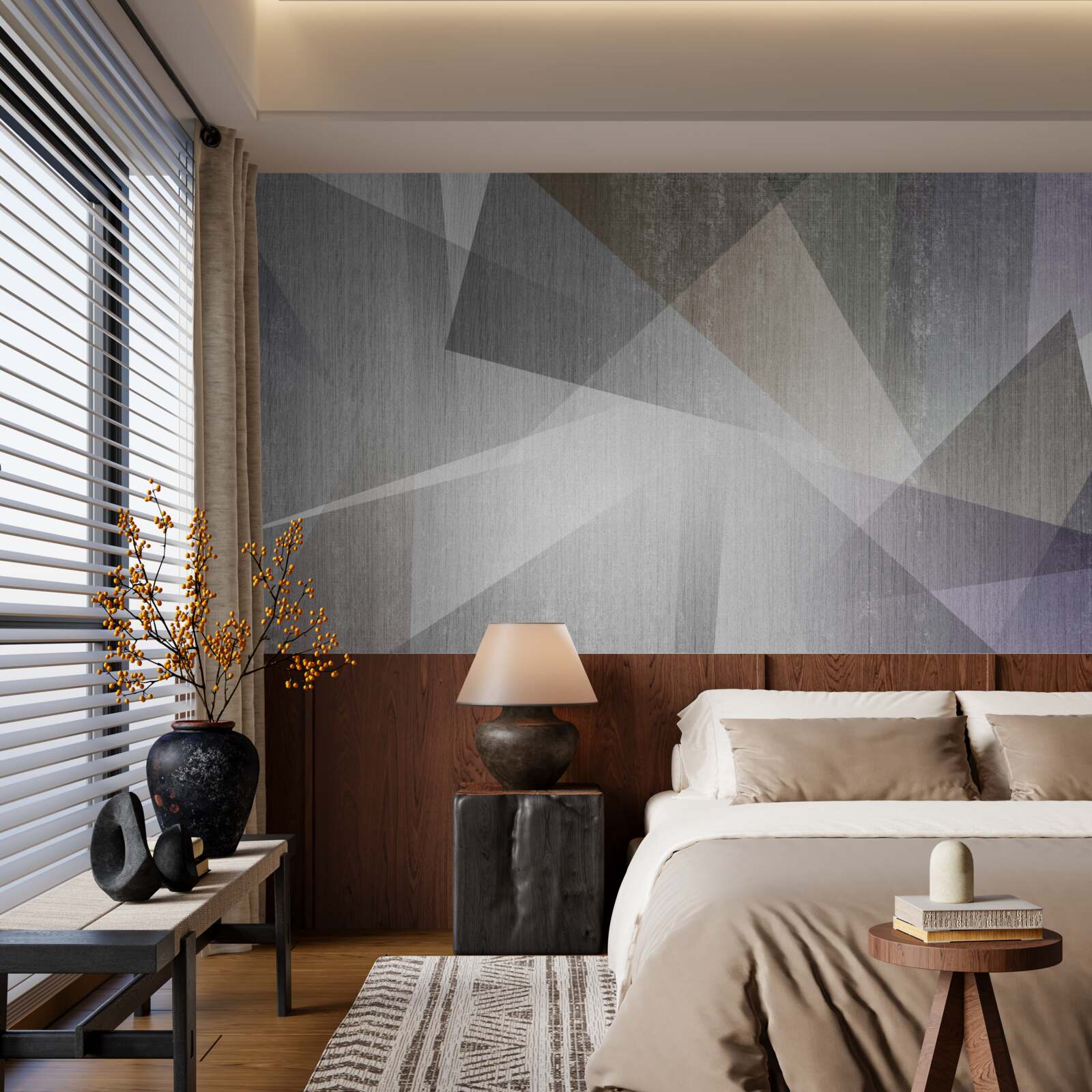 Papier peint fond avec des formes géométriques dans un style abstrait